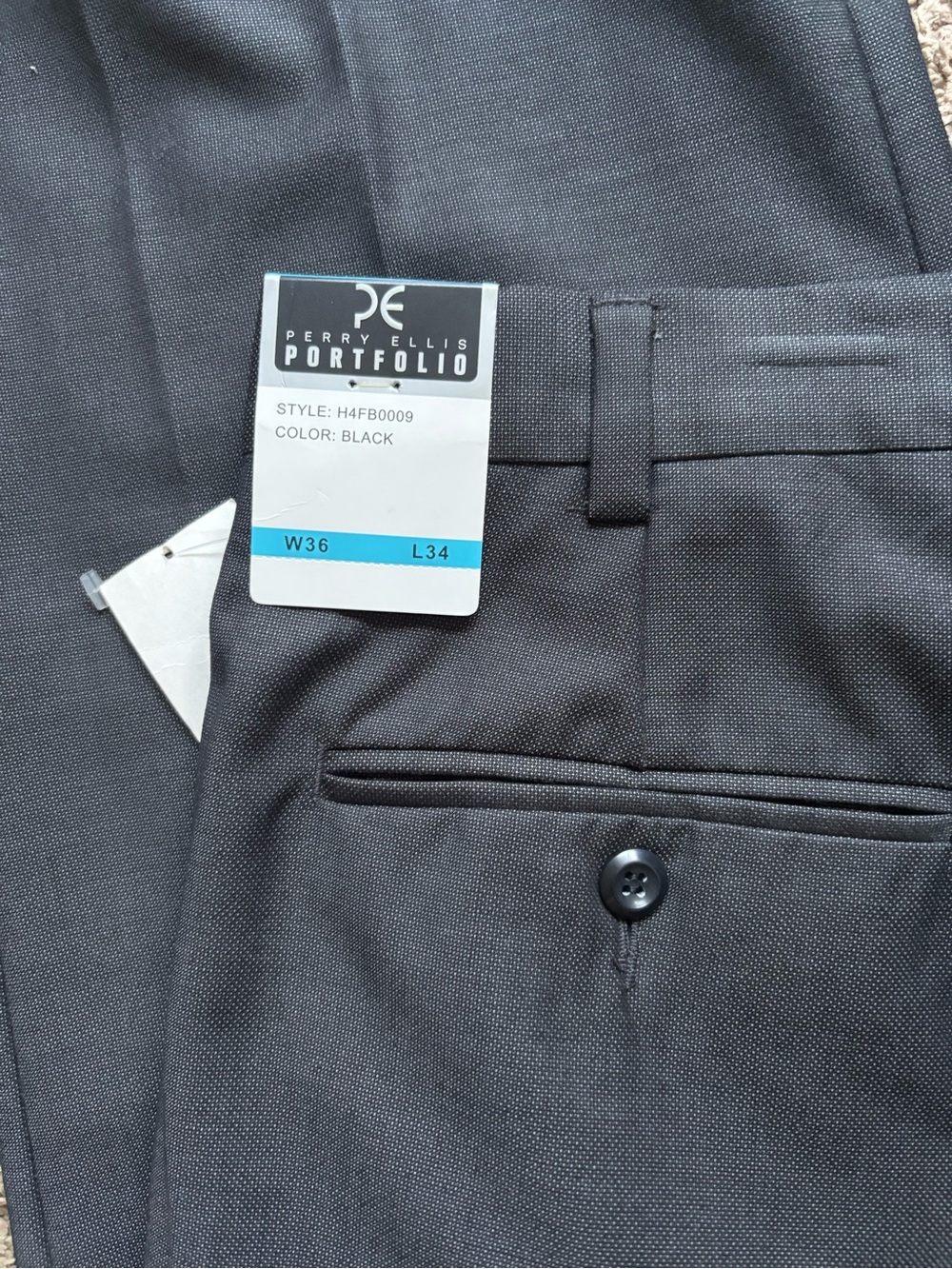 Perry Ellis Black Flat-Front Dress Shorts